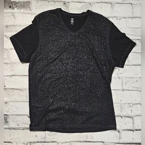 INC International Concept Black & Grey Elephant Print V-neck T-Shi…